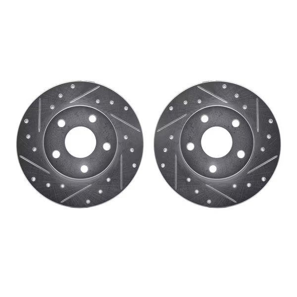 Rotors-Drilled and Slotted-SilverZinc Coated, 7002-52024, Dynamic Friction Co, Mfr#: 7002-52024